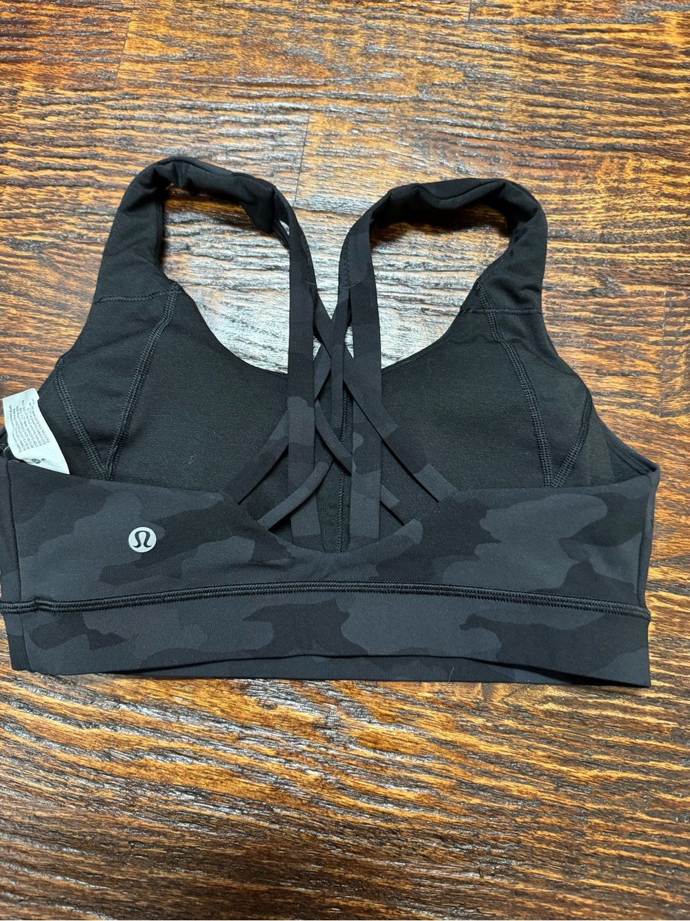 lululemon athletica Black Camouflage Longline To Be Elevated Sports Bra 8 - Picture 5 of 6